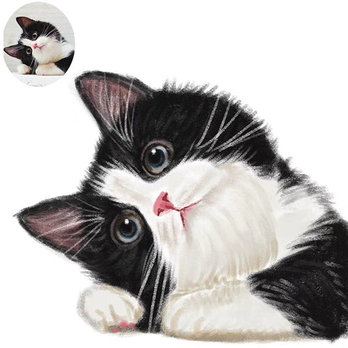 【カスタム】うちの子の写真で　イラスト　可愛い手描き｜クレヨン画電子版　愛犬・愛猫・小動物