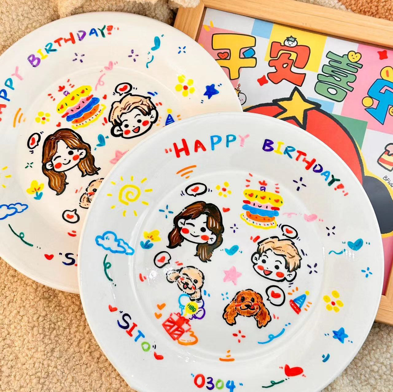 オーダーメイド 写真を手描きイラストに 文字入りお皿 ケーキ皿 食器 プレート おしゃれ 誕生日 記念日 – UnimStar