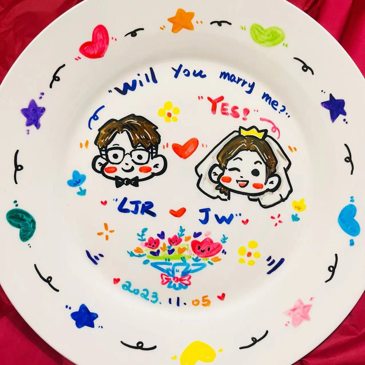 オーダーメイド 写真を手描きイラストに 文字入りお皿 ケーキ皿 食器 プレート おしゃれ 誕生日 記念日 – UnimStar