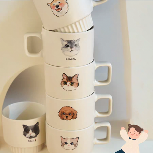 ペットの写真で作る手描きスタイルのオリジナルマグカップ　猫　犬　かわいい　コーヒーカップ　アフタヌーンティー　陶磁器　おしゃれ　おもしろ　うちの子グッズ