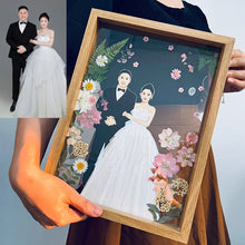 画像をギャラリービューアに読み込む, 写真から手描きイラストに　ドライフラワーフレーム　押し花｜結婚祝い　誕生日プレゼント｜Unimstar
